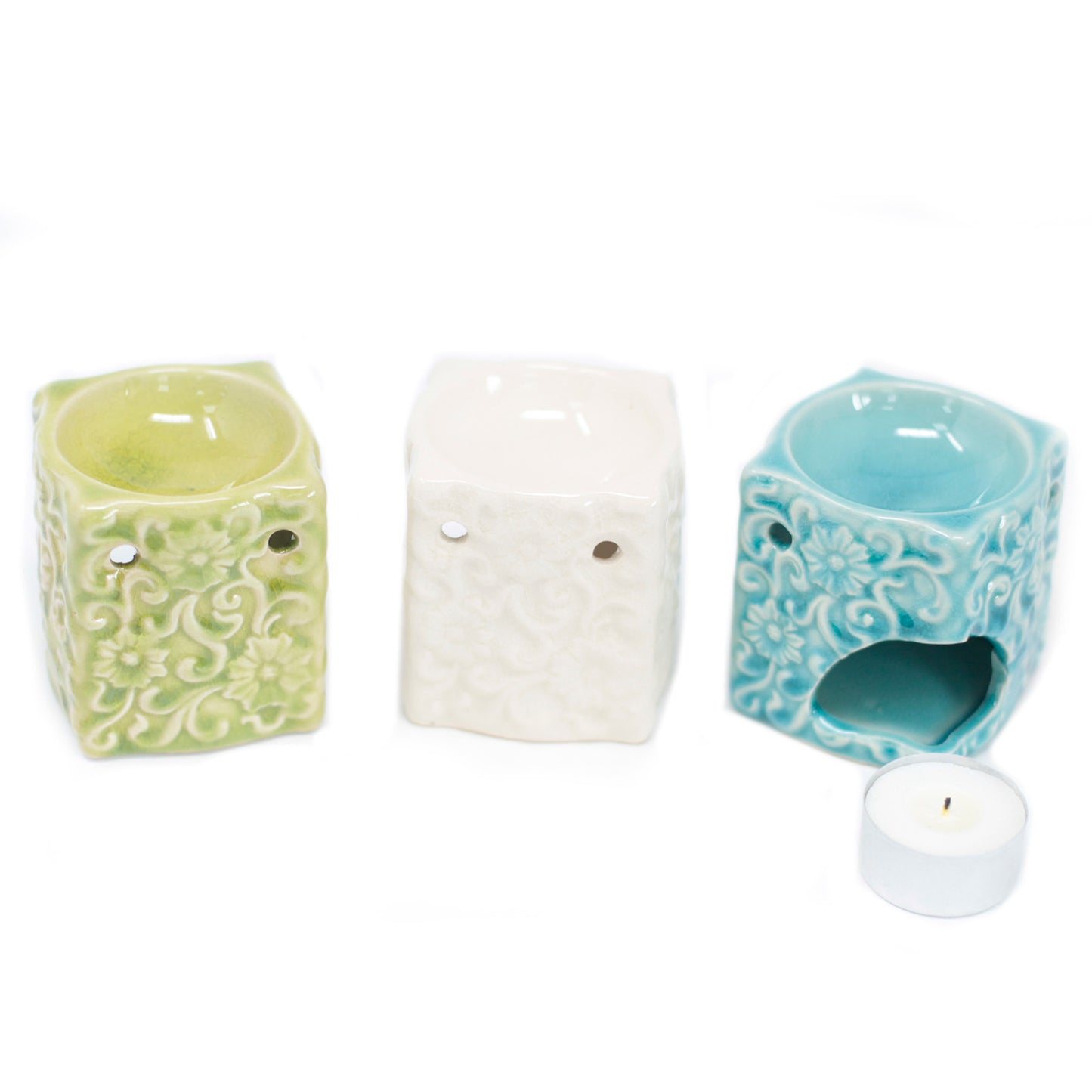 Classic Small Square Floral Oil Burners (aast)