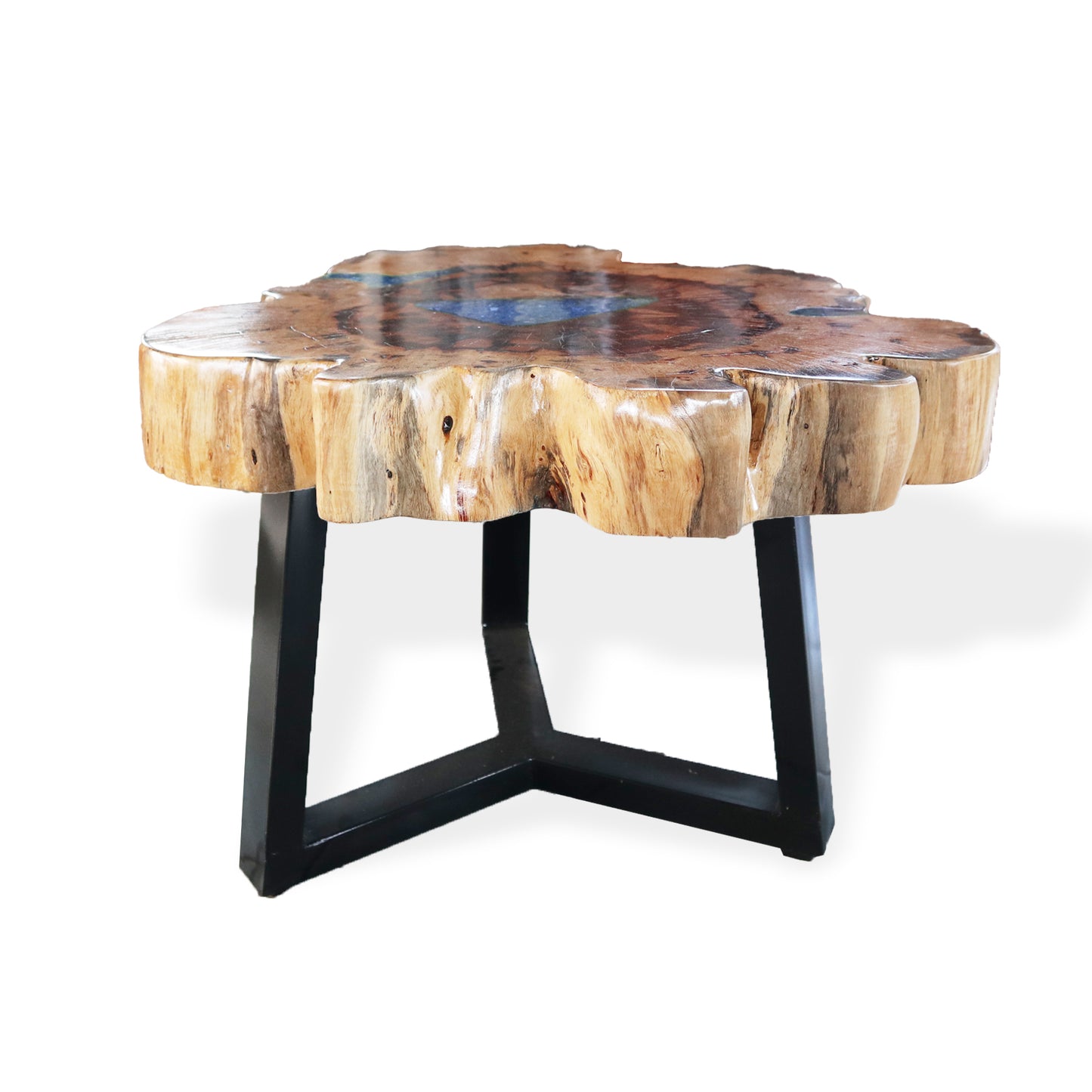 Tamarind and Resin Coffee Table - Sky Blue