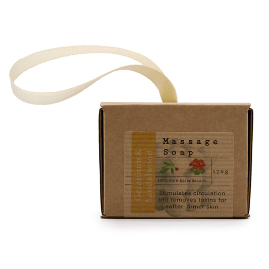 Boxed Single Massage Soaps - Geranium & Sandalwood
