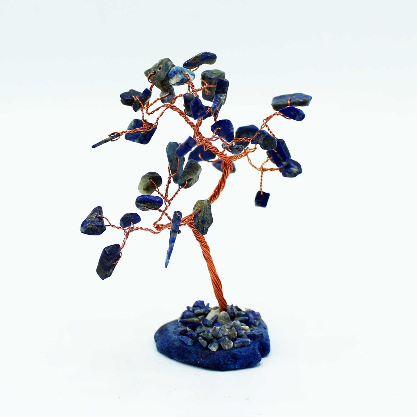 Gemstone Tree - Sodalite on Blue Agate Base (35 stones)