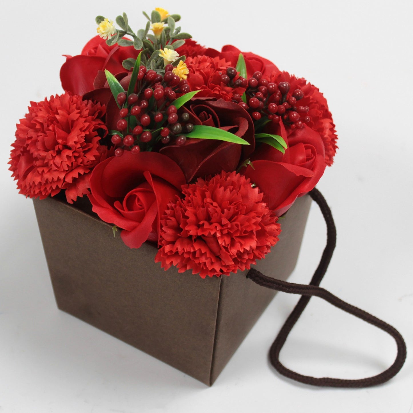 Soap Flower Bouquet - Red Rose & Carnation