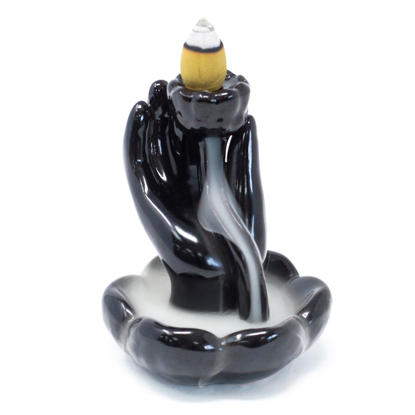 Back Flow Incense Burner - Hand & Lotus Flower