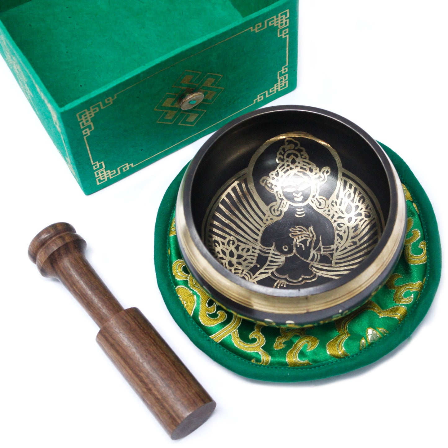 Green Tara Singing Bowl Set 10cm (min 380gm)