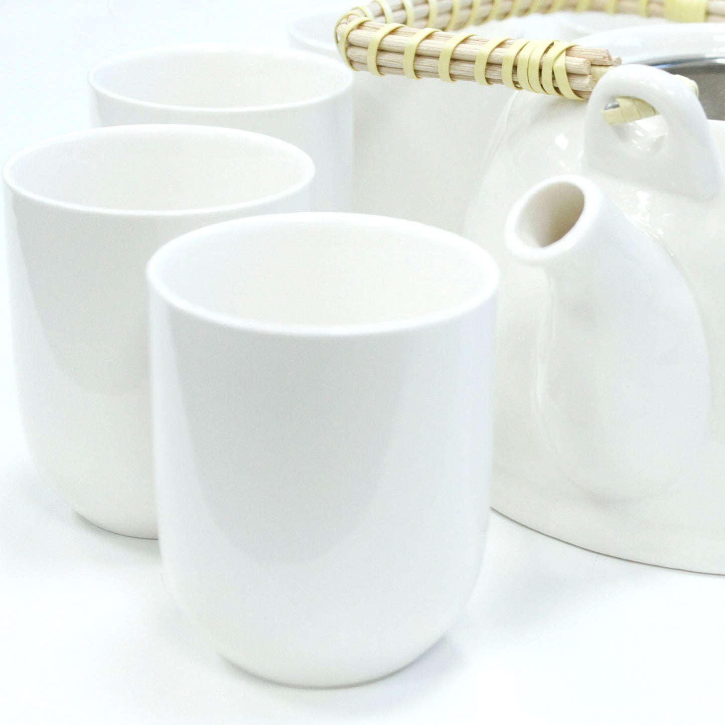 Herbal Teapot Set - Classic White