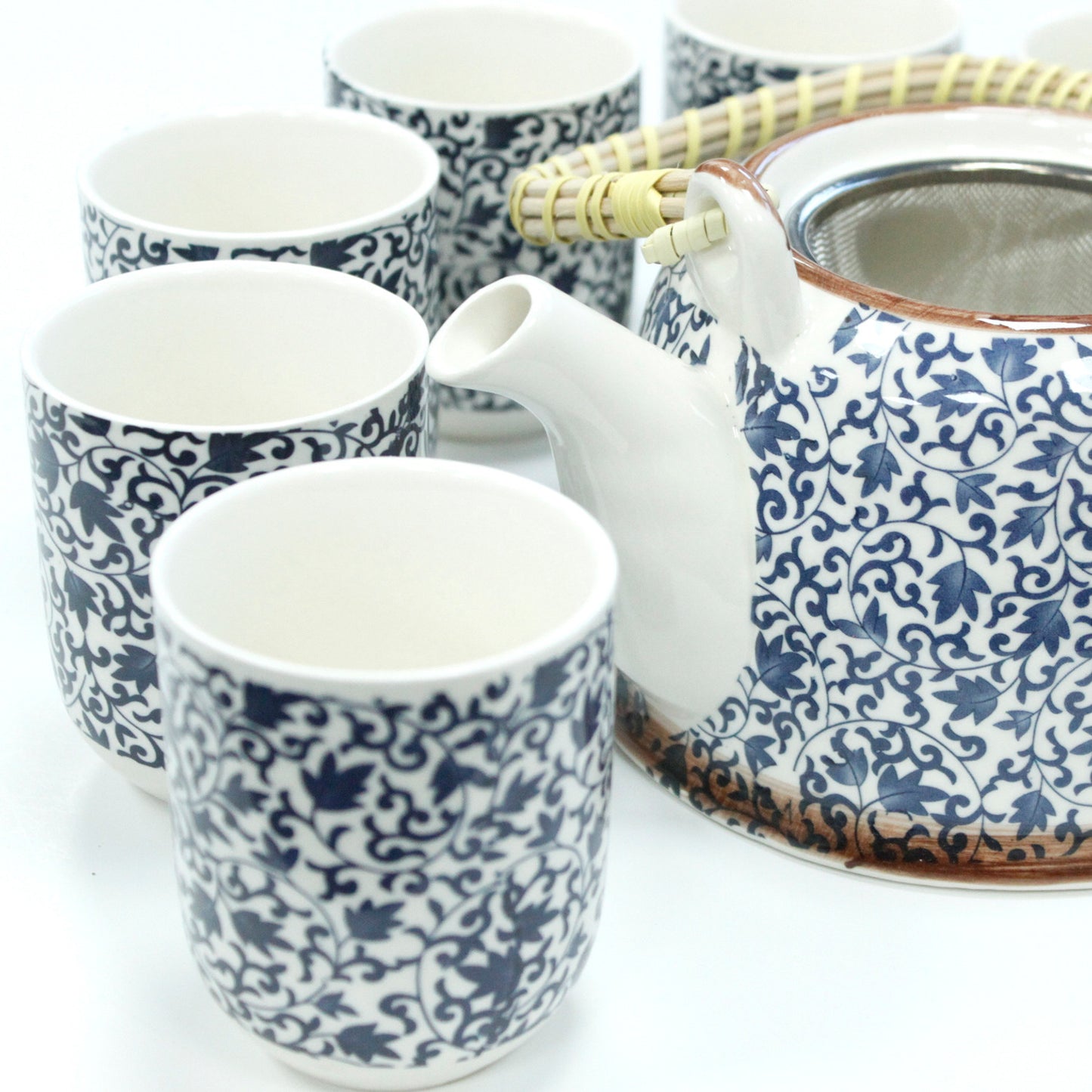 Herbal Teapot Set - Blue Pattern