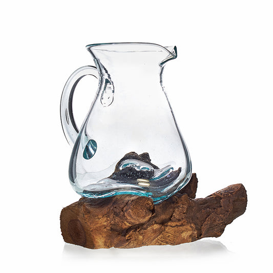 Molten Glass on Wood- Water Jug