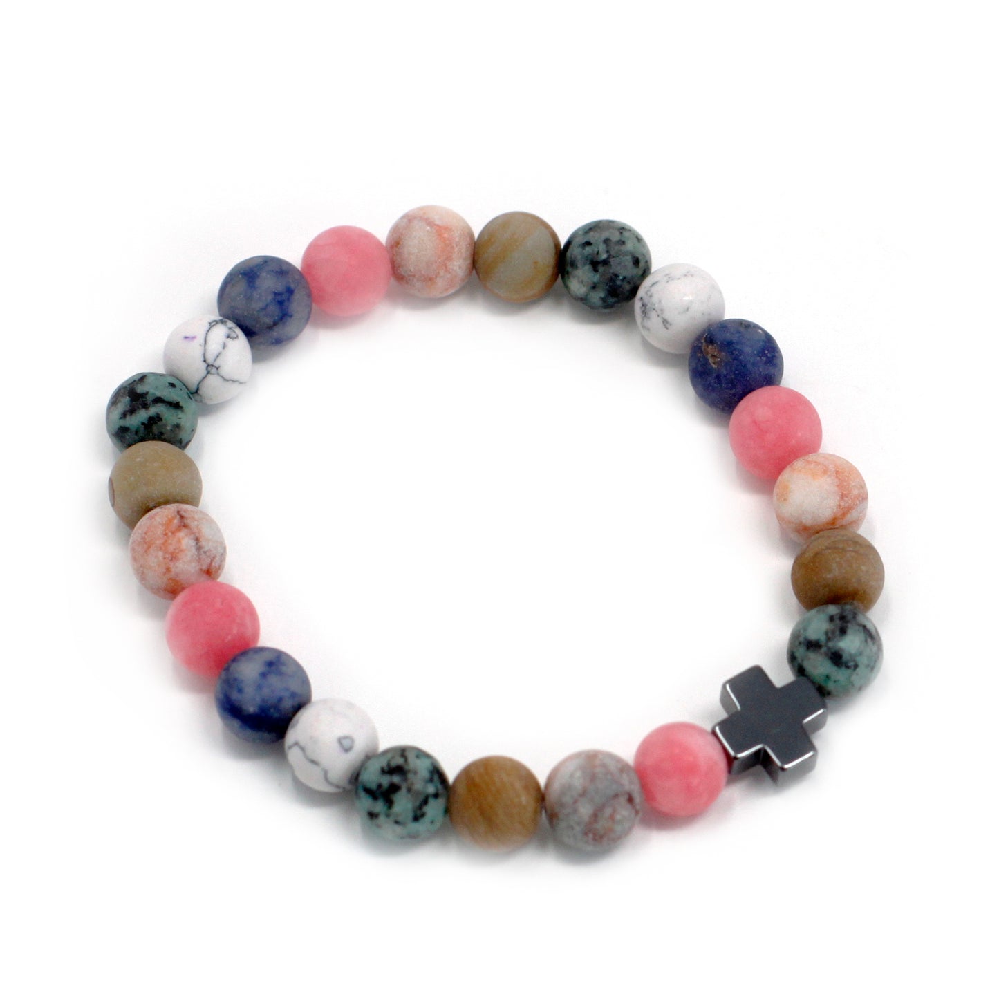 Set of 2 Gemstones Friendship Bracelets - Harmony - Rainbow Gemstones