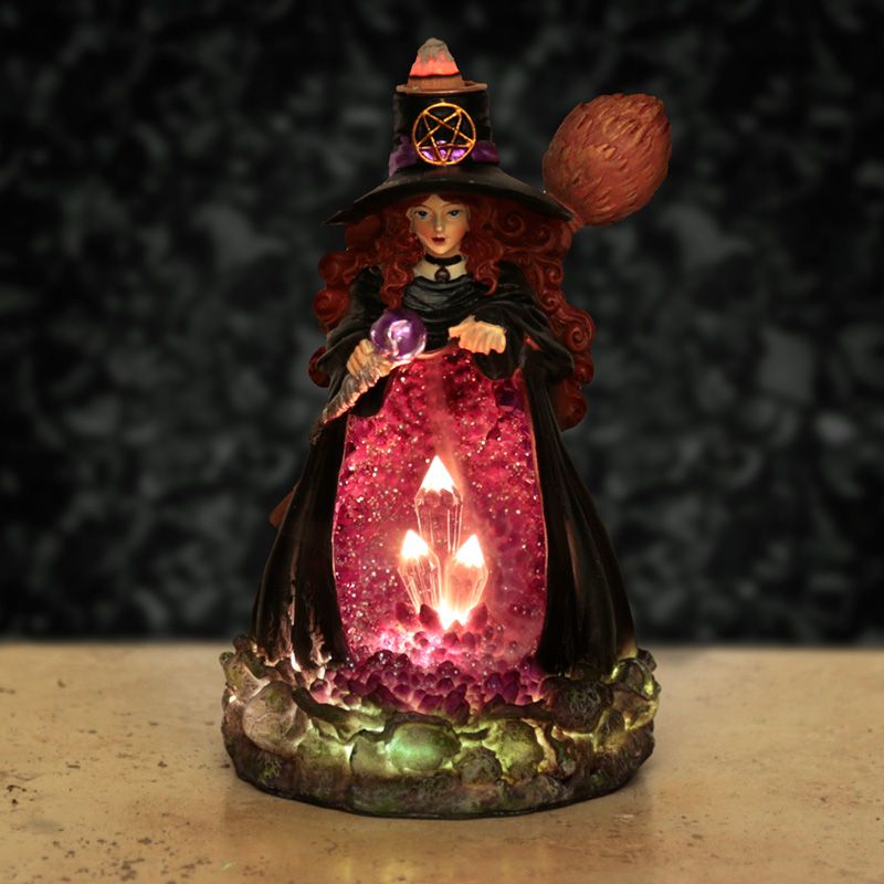 Witches Crystal Cave LED Backflow Incense Burner