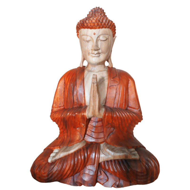 Hand Carved Buddha Statue - 30cm Welcome