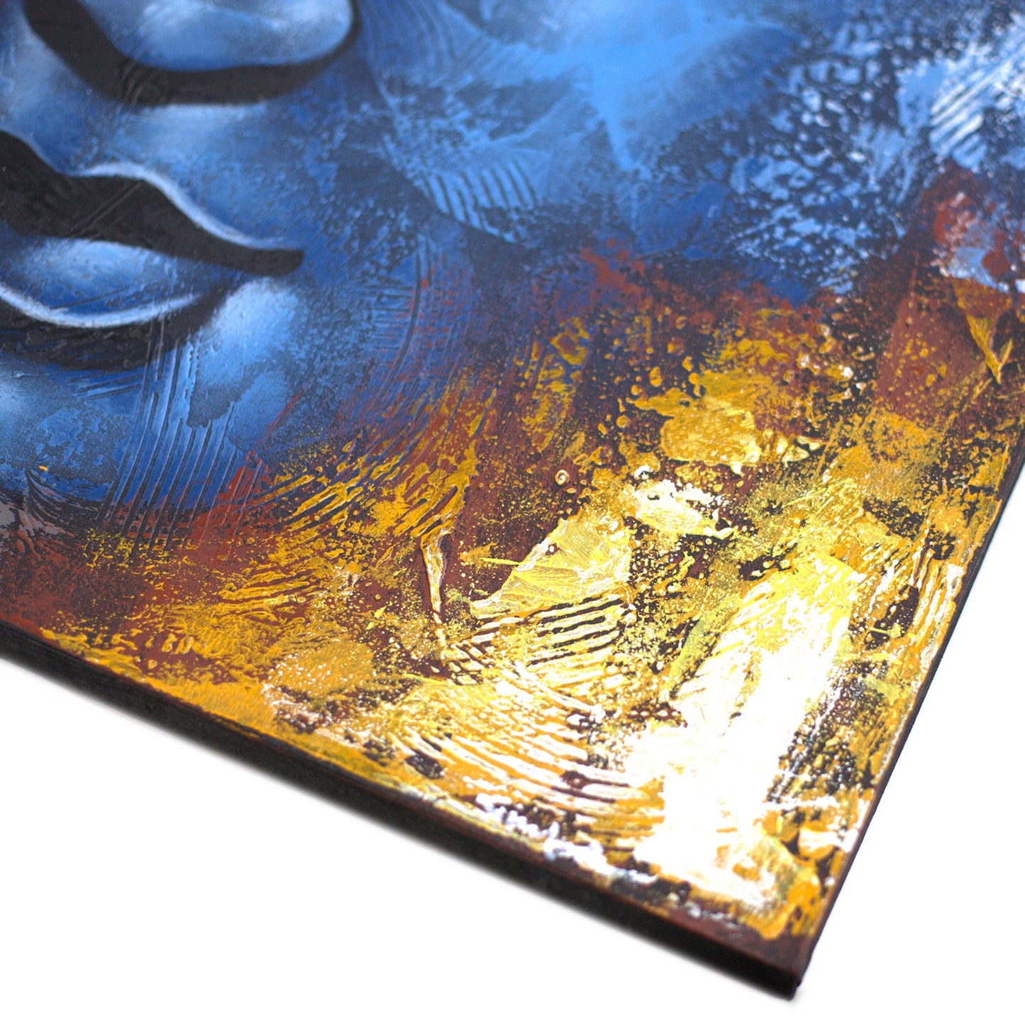 Buddha Painting - Blue Face Abstract