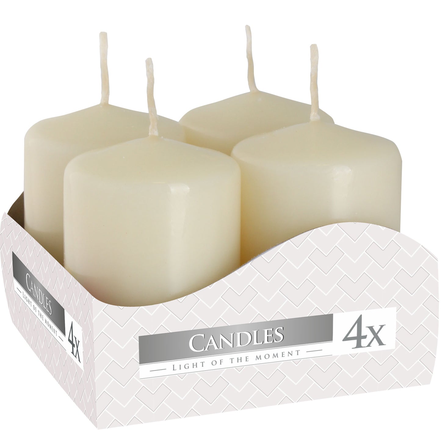 Set of 4 Pillar Candles  40x60mm - Ivory