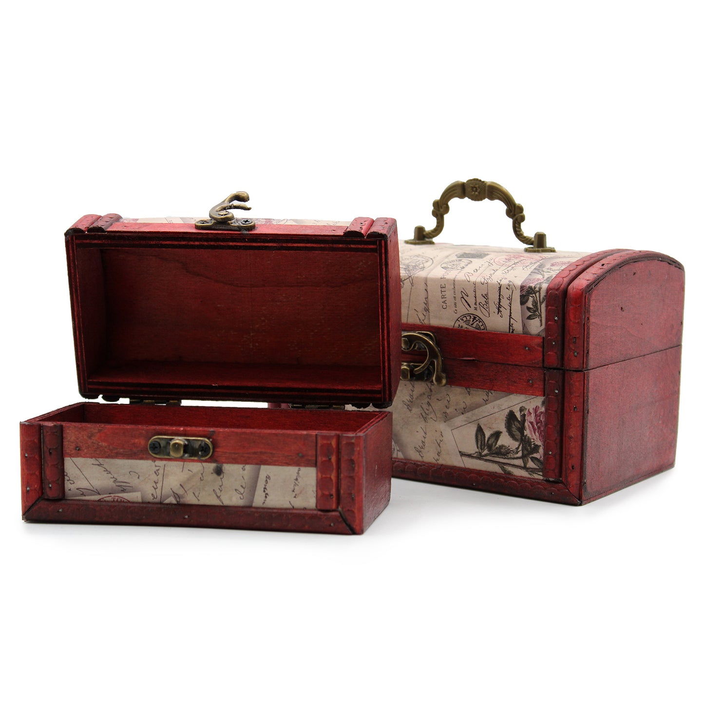 Sets of 2 Colonial Boxes - Rose Design