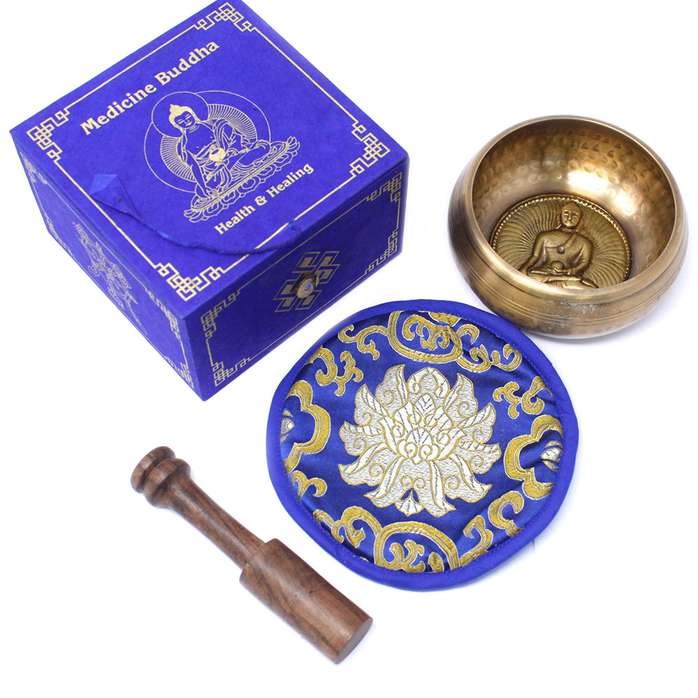 Medicine Buddha Singing Bowl Set 10cm (min 500gm)