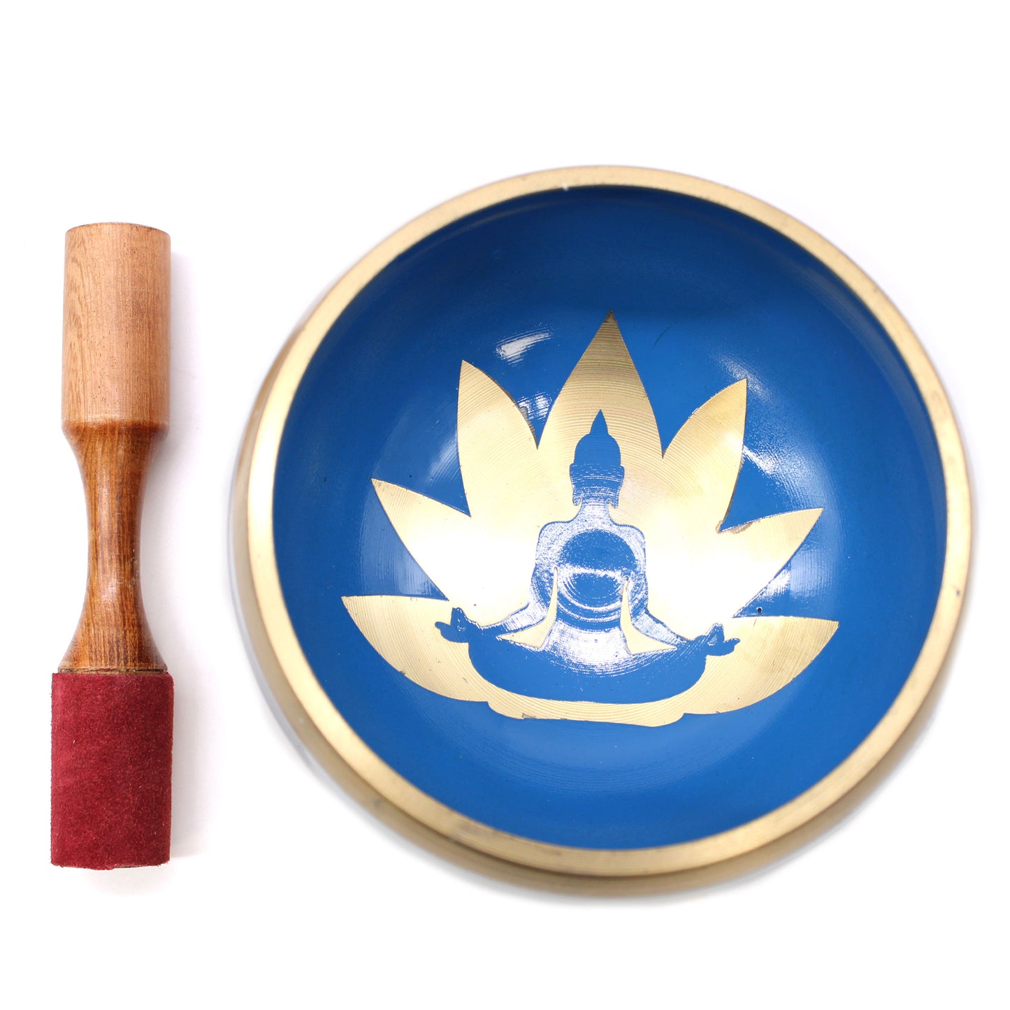 Lrg Yoga Moves Singing Bowl Set- White/Blue 14cm