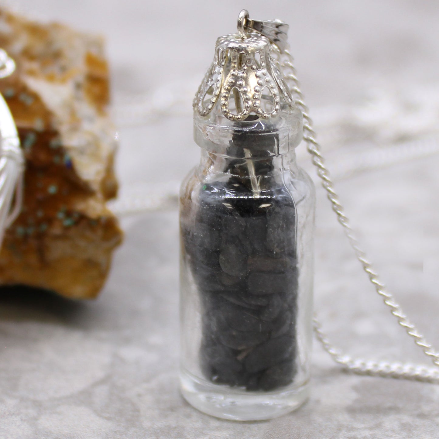 Bottled Gemstones Necklace - Black Onyx
