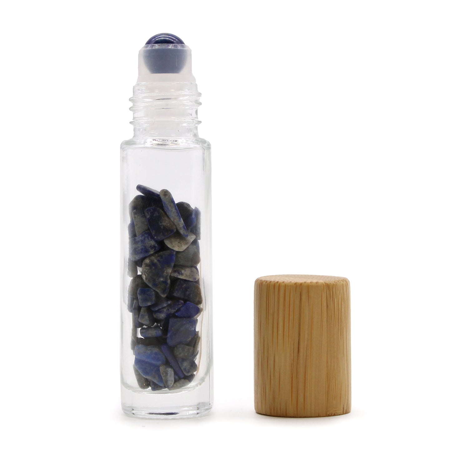 Gemstone Essential Oil Roller Bottle - Sodalite  - Wooden Cap