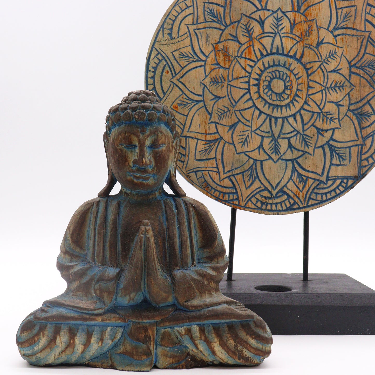 Buddha Feng Shui Set - Flower Mandala - Blue