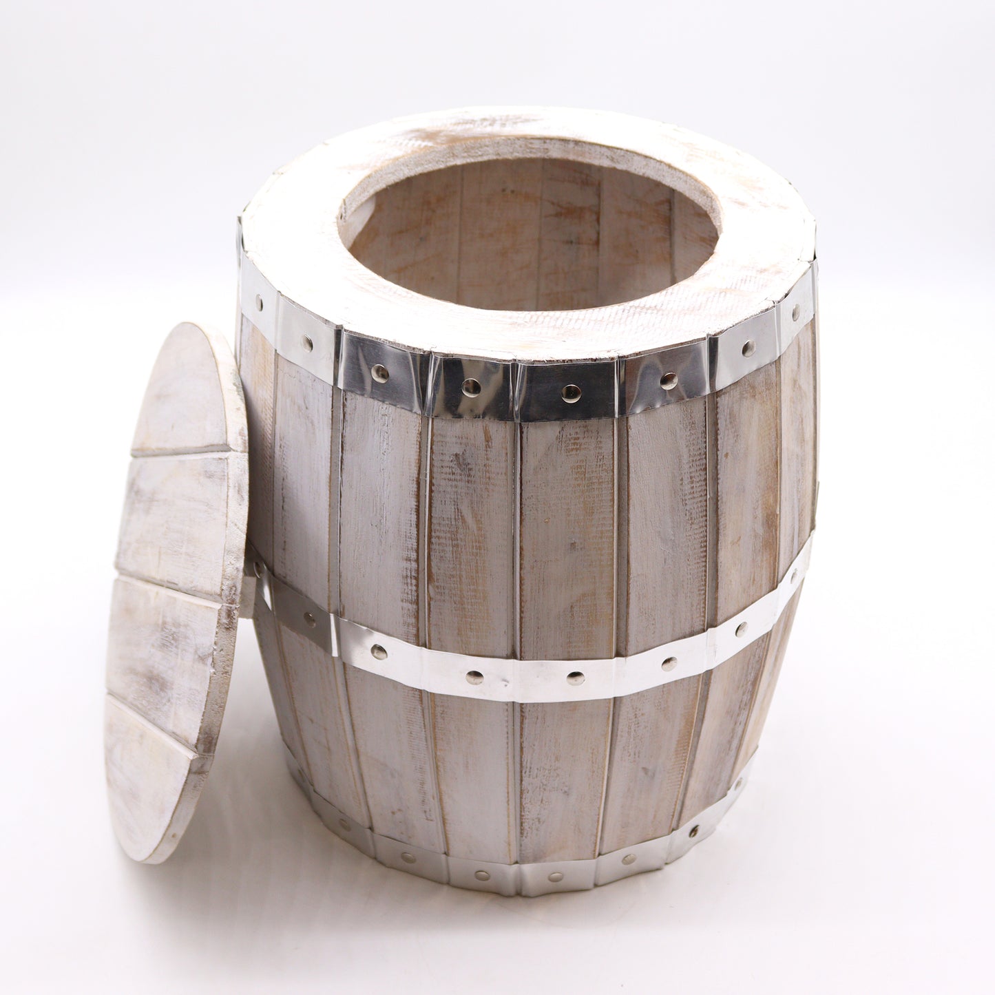 Beer Barrel Stool - Whitewash