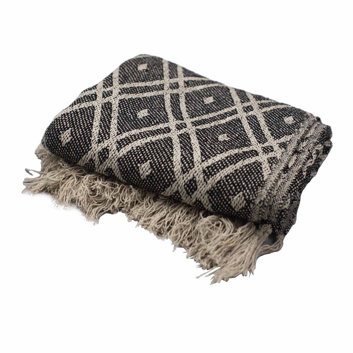 Boho Comfort Throws - 125x150cm - Black & Biege Regency