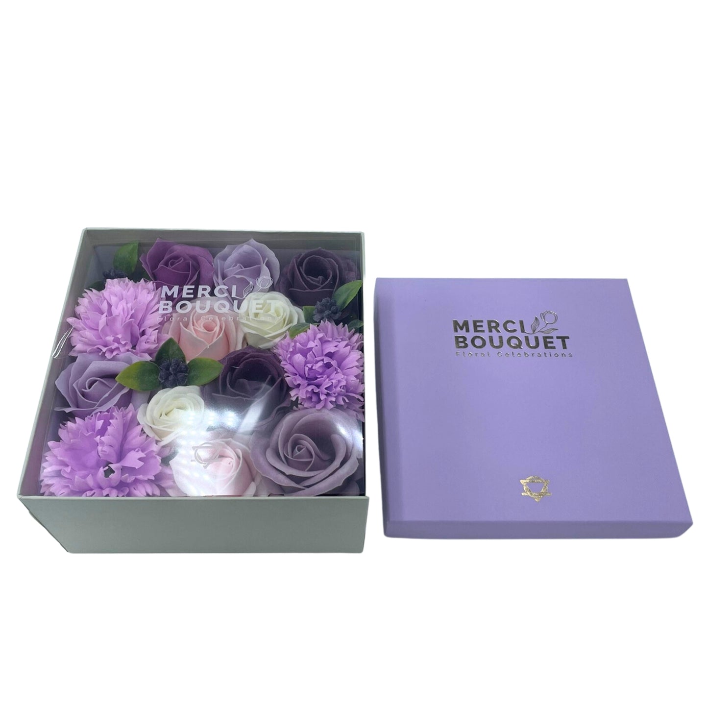 Square Box - Lavender Rose & Carnation