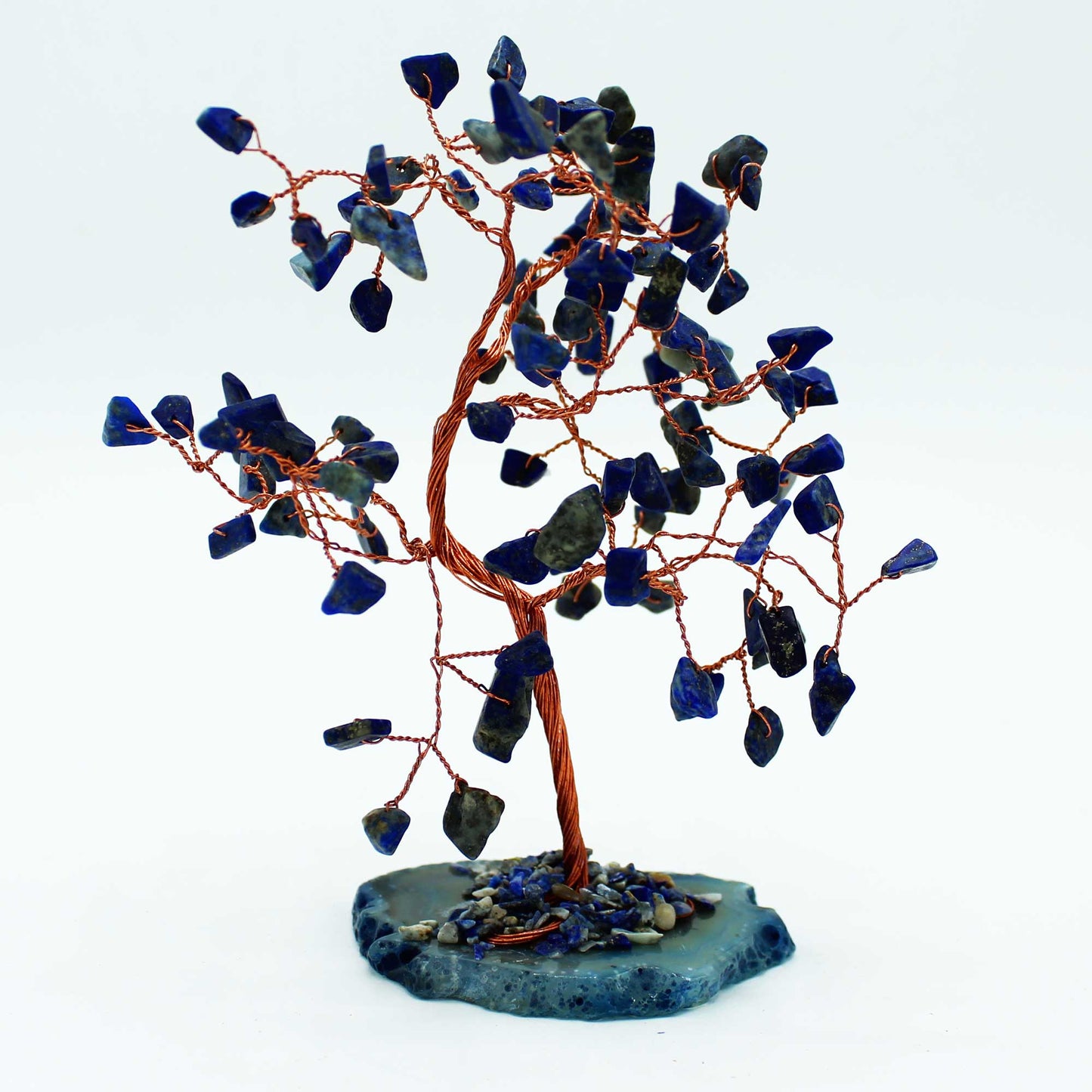 Lrg Gemstone Tree - Sodalite on Blue Agate Base (100 stones)
