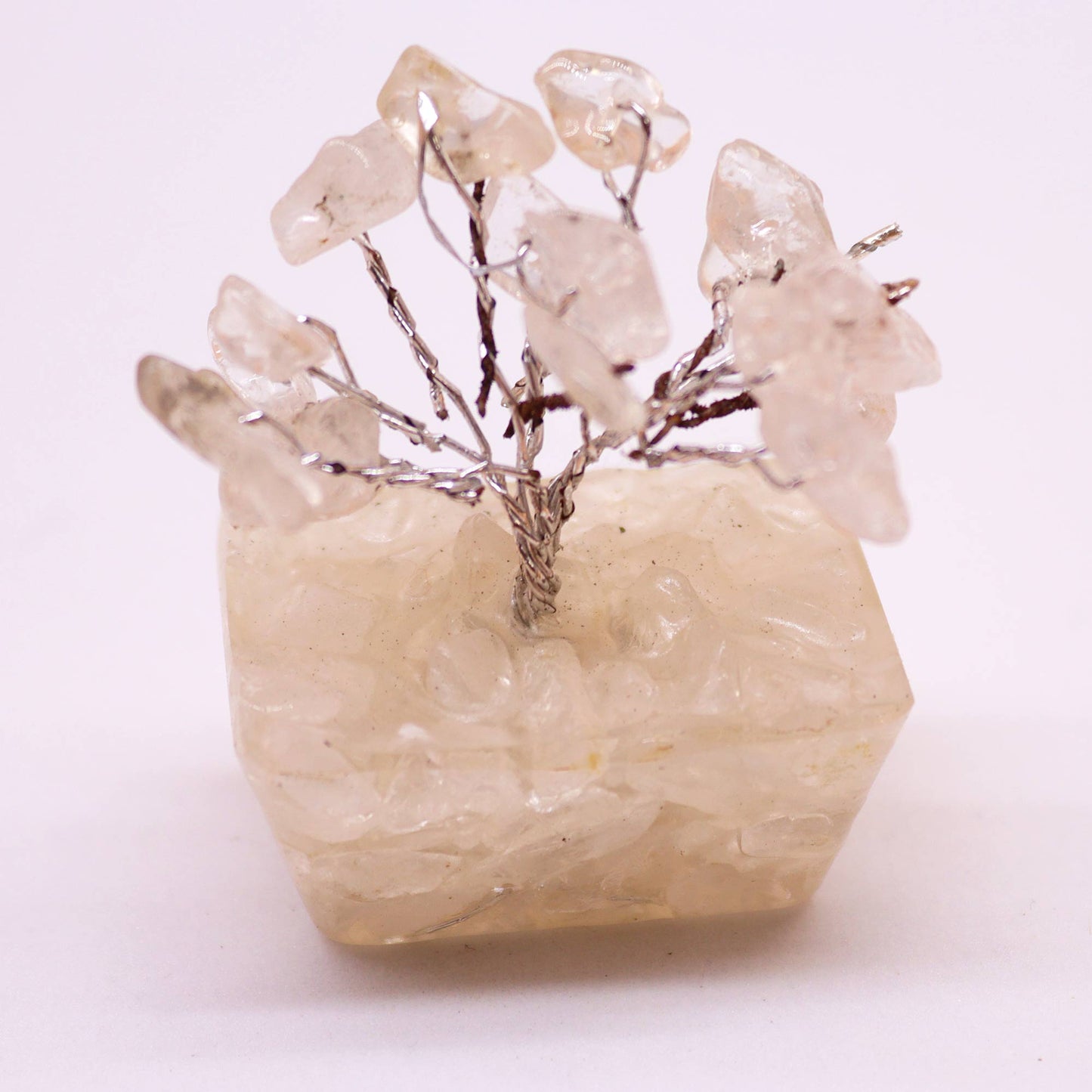 Mini Gemstone Tree On Orgonite Base - Rock Quartz (15 stones)